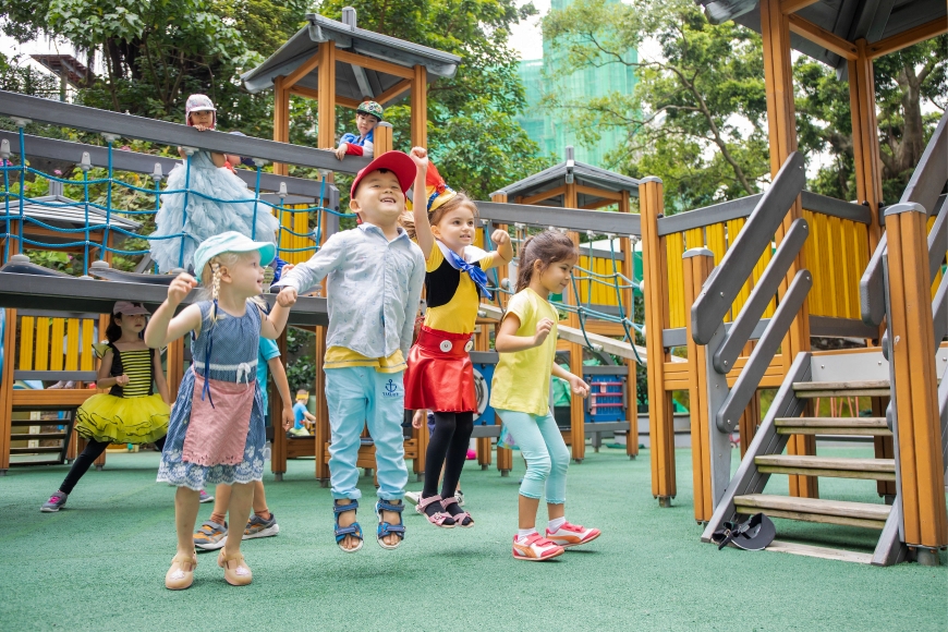 Children playing on the school playground